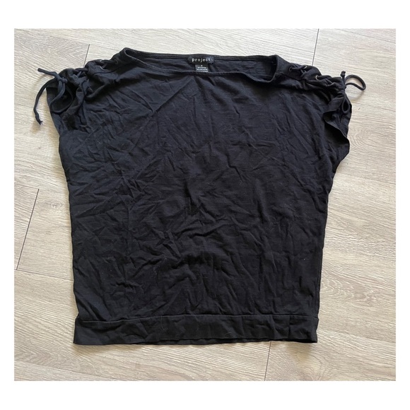 Project Black Cotton Top w/ Tie Sleeves Size Small - Picture 1 of 3